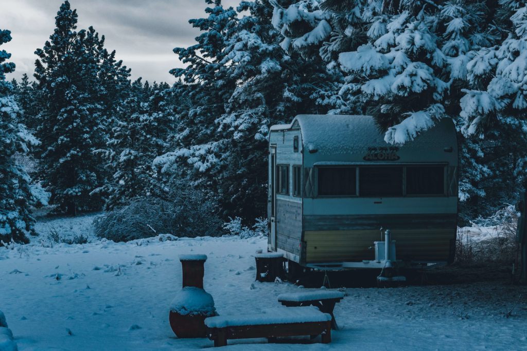 winter camping in an rv